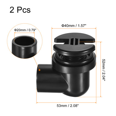 Harfington 2Pcs PVC Water Tank Pipe Fitting 20mm Elbow Connector with Rubber Ring