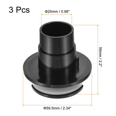 Harfington 3Pcs PVC Water Tank Pipe Fitting 25mm Straight Connector with Gasket