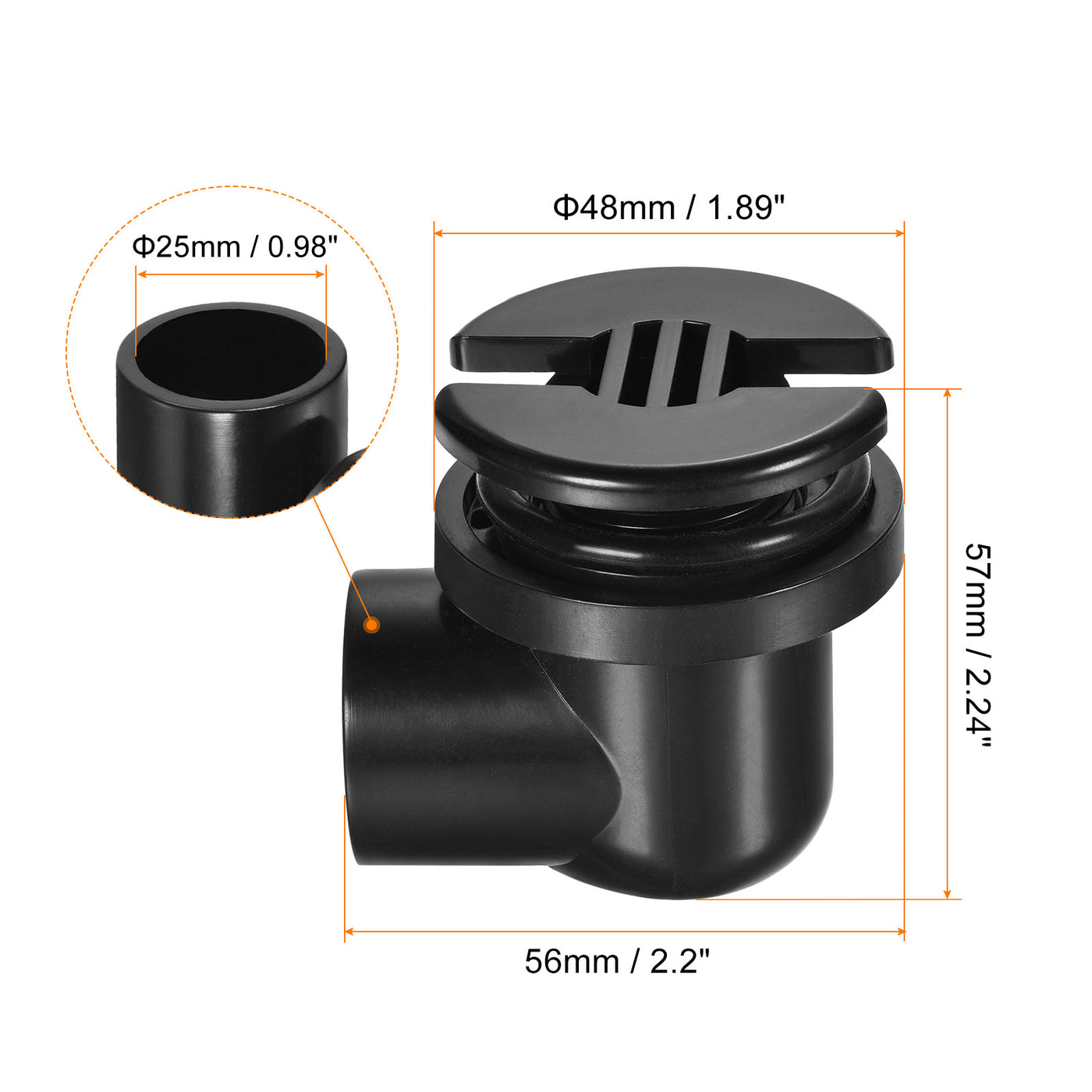 Harfington PVC Water Tank Pipe Fitting 25mm Elbow Connector with Rubber Ring