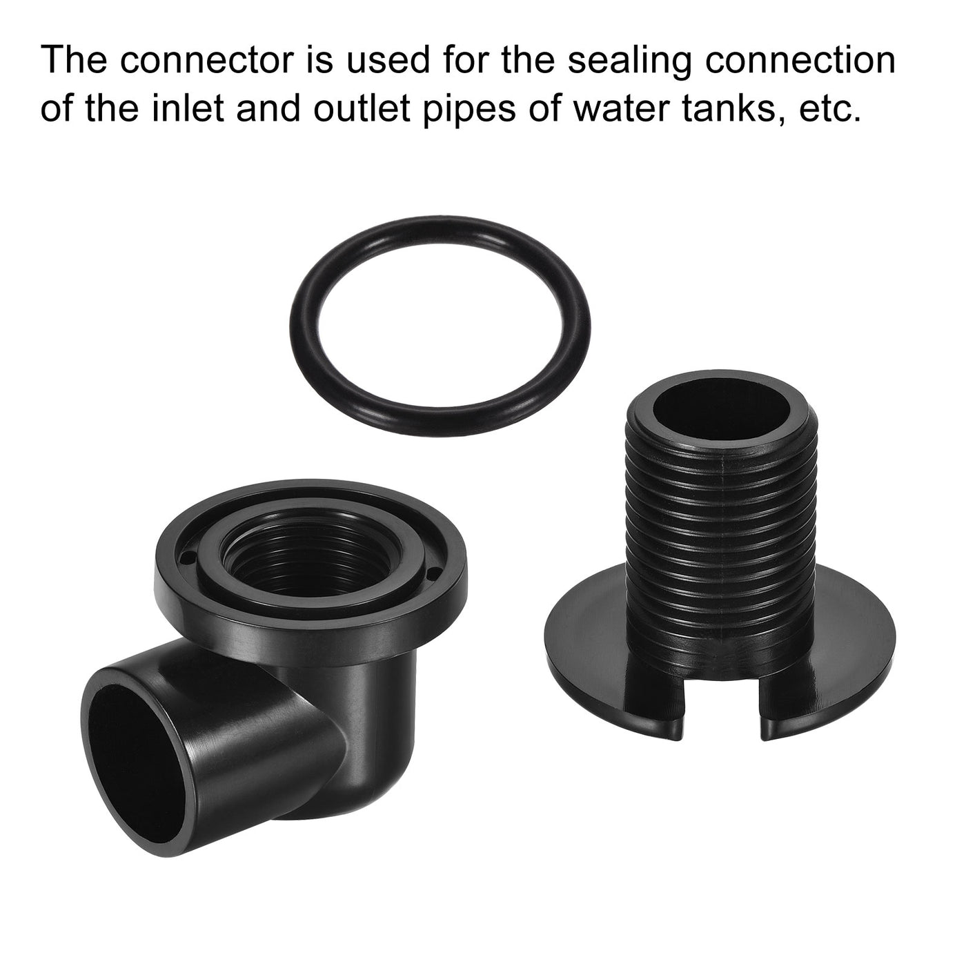 Harfington PVC Water Tank Pipe Fitting 25mm Elbow Connector with Rubber Ring