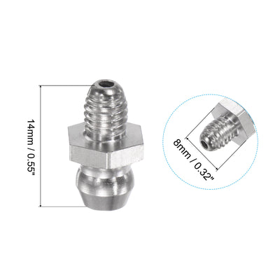 Harfington Uxcell Metric Stainless Steel Straight Hydraulic Grease Fitting M5 x 0.8mm Thread