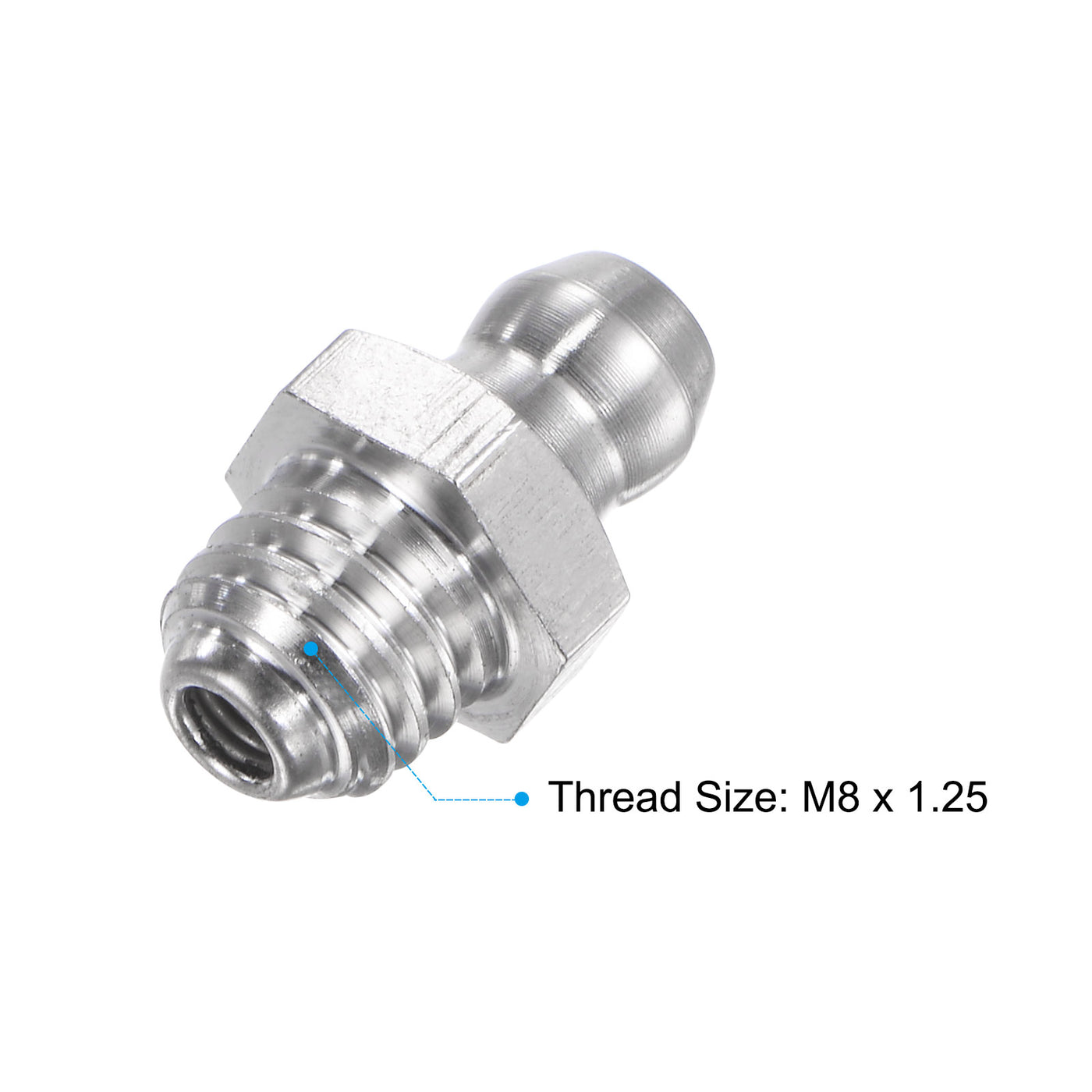 uxcell Uxcell Metric Stainless Steel Straight Hydraulic Grease Fitting M8 x 1.25mm Thread