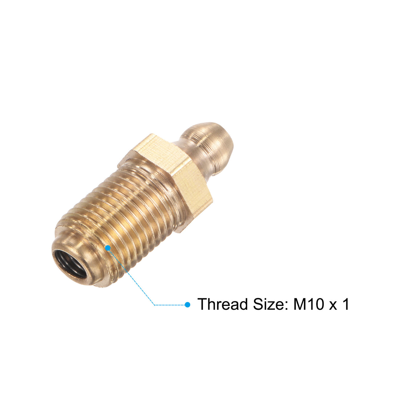 uxcell Uxcell Metric Brass Straight Hydraulic Grease Fitting M10 x 1mm Lengthened Thread