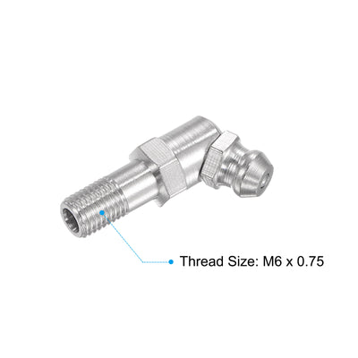 Harfington Uxcell Metric Nickel Plated Brass Straight Lengthened Grease Fitting M6 x 0.75mm Thread