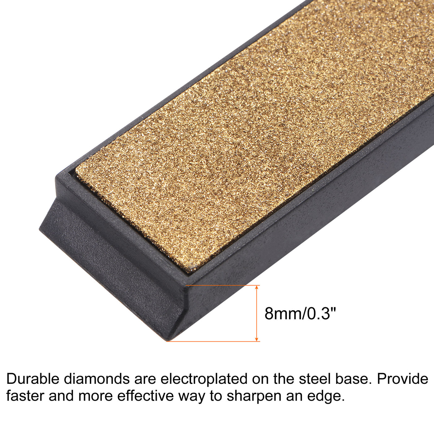 uxcell Uxcell 150mm x 20mm 80 Grits Titanium Coated Diamond Whetstone Sharpening Stone 2pcs