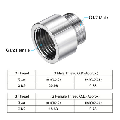 Harfington Nickel Plated Brass Extension Pipe Fitting Thread Reducer Coupling Adapter Connector