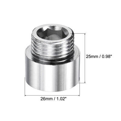 Harfington Nickel Plated Brass Extension Pipe Fitting Thread Reducer Coupling Adapter Connector