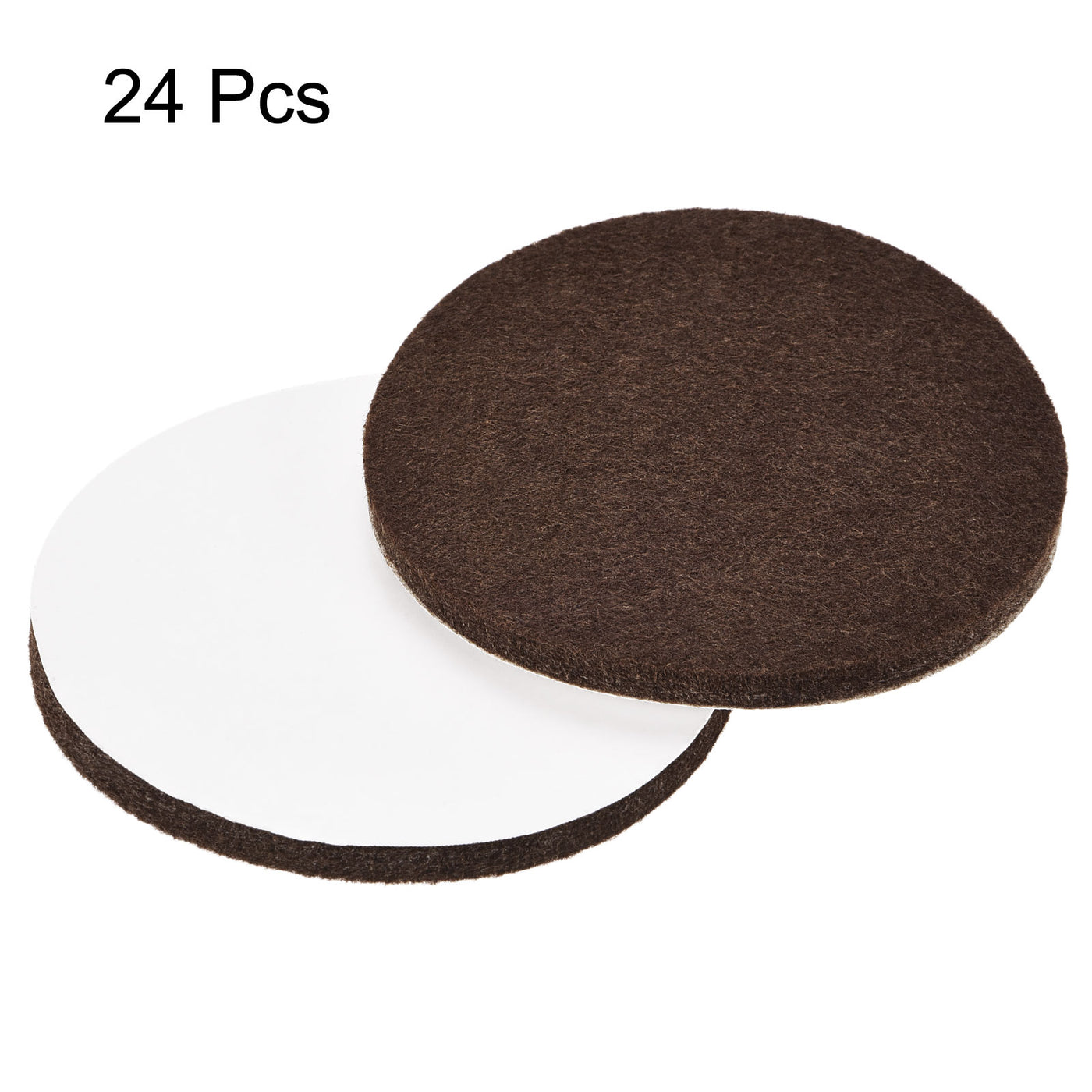 uxcell Uxcell Felt Furniture Pads 75mm Dia Self-stick Anti-scratch Floor Protector Brown 24pcs