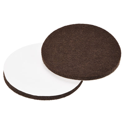 Harfington Uxcell Felt Furniture Pads 75mm Dia Self-stick Anti-scratch Floor Protector Brown 24pcs