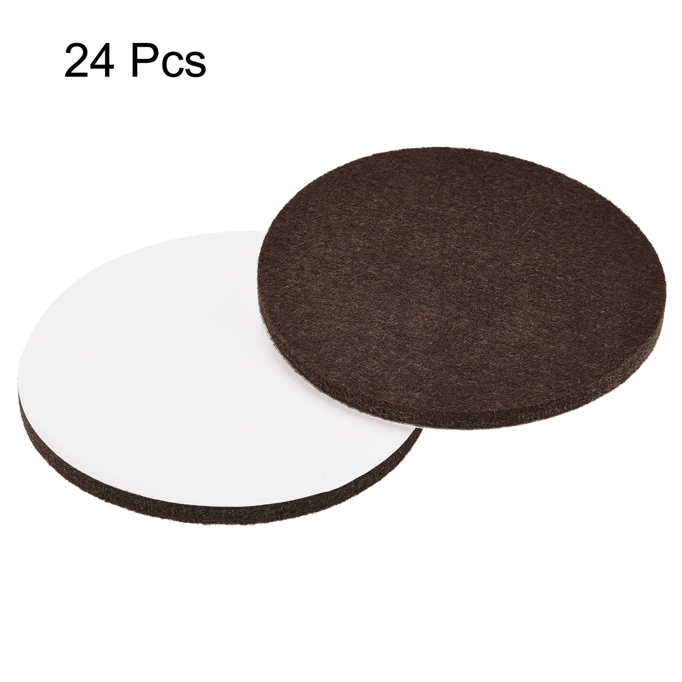 uxcell Uxcell Felt Furniture Pads 85mm Dia Self-stick Anti-scratch Floor Protector Brown 24pcs