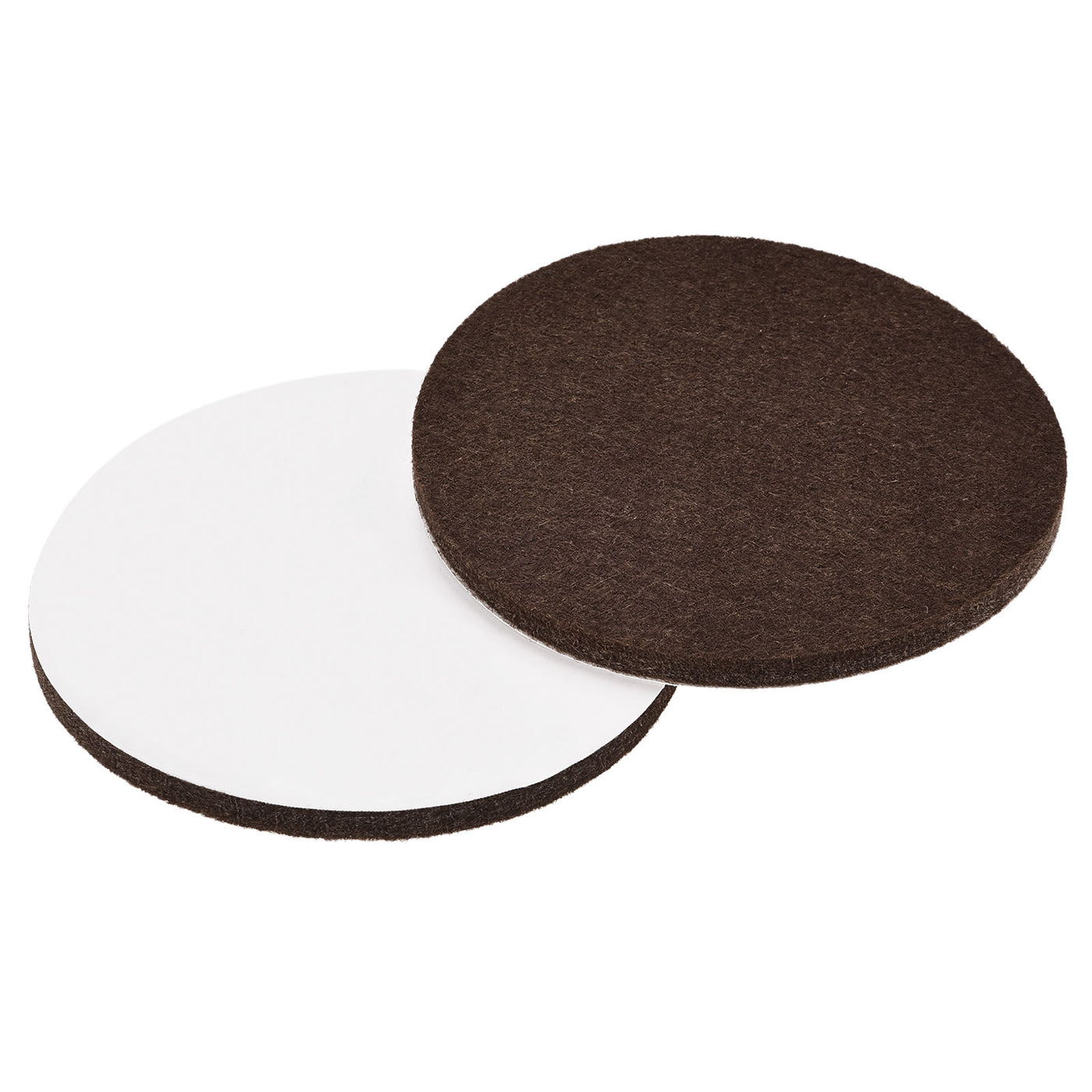 uxcell Uxcell Felt Furniture Pads 85mm Dia Self-stick Anti-scratch Floor Protector Brown 24pcs