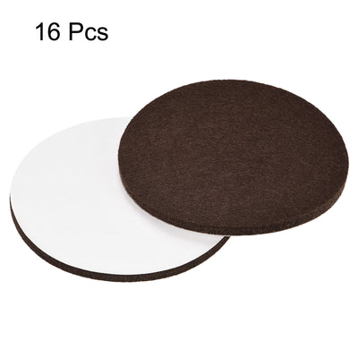 Harfington Uxcell Felt Furniture Pads 100mm Self-stick Anti-scratch Floor Protector Brown 16pcs