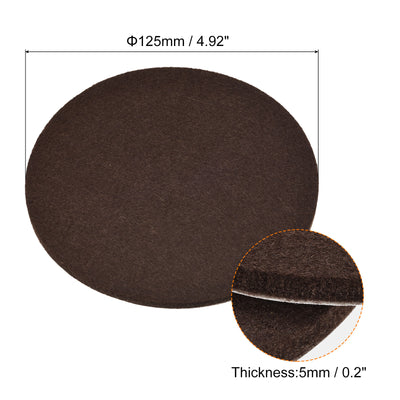 Harfington Uxcell Felt Furniture Pads 125mm Self-stick Anti-scratch Floor Protector Brown 12pcs