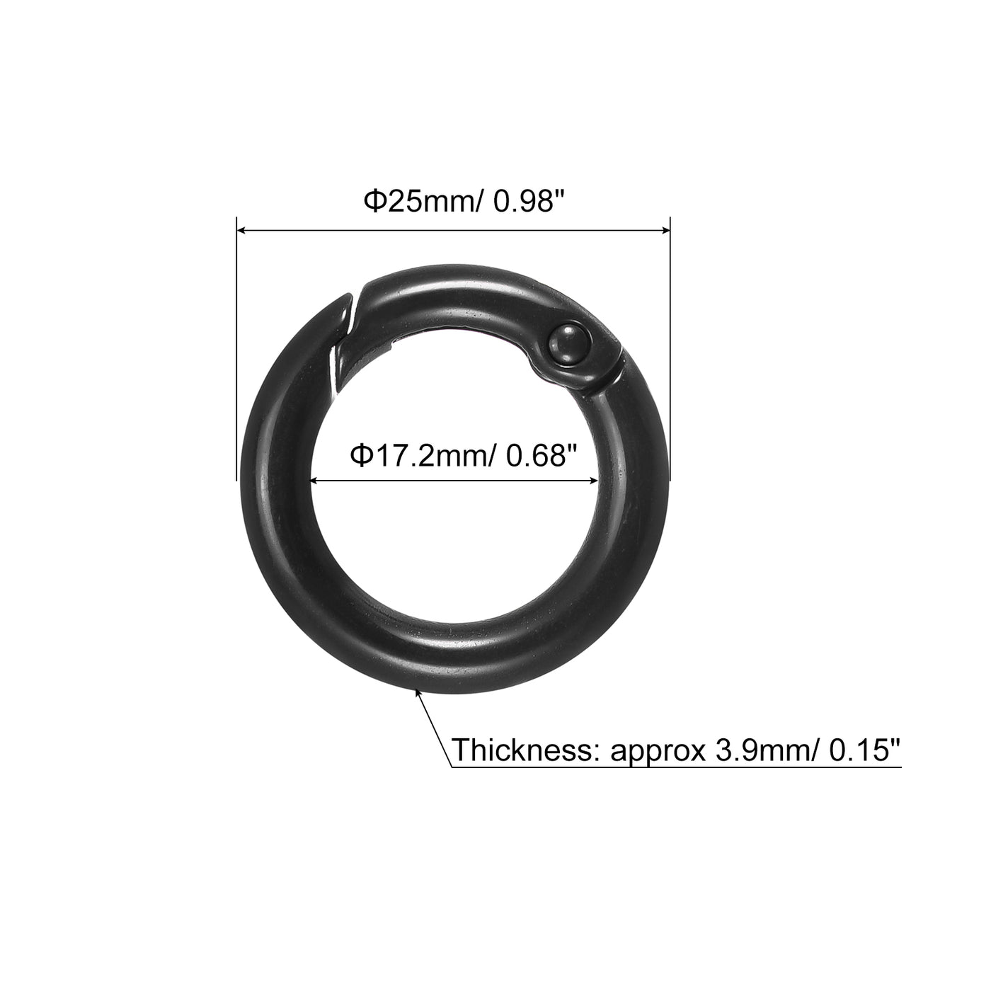 uxcell Uxcell Round Spring O Rings, Trigger Buckle Snap for Bags, Purses, Keyrings