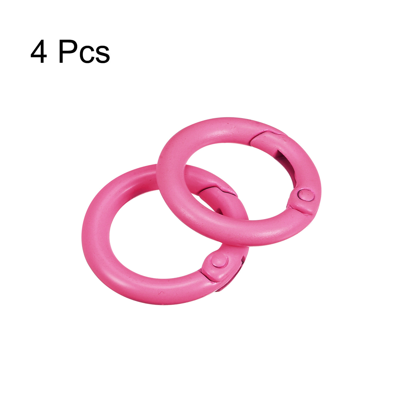 uxcell Uxcell Round Spring O Rings, 25mm/ 0.98" Trigger Buckle Snap for Bags, Purses, Keyrings, Pink, 4Pcs