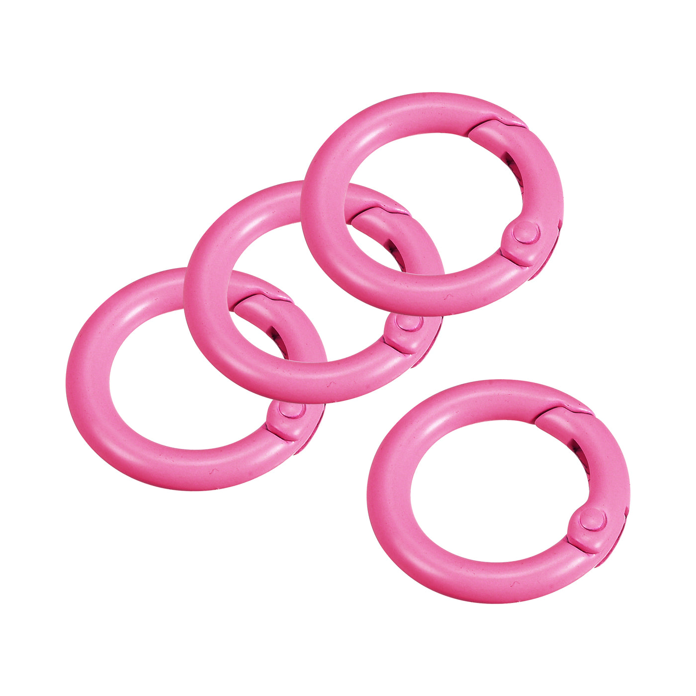 uxcell Uxcell Round Spring O Rings, 25mm/ 0.98" Trigger Buckle Snap for Bags, Purses, Keyrings, Pink, 4Pcs