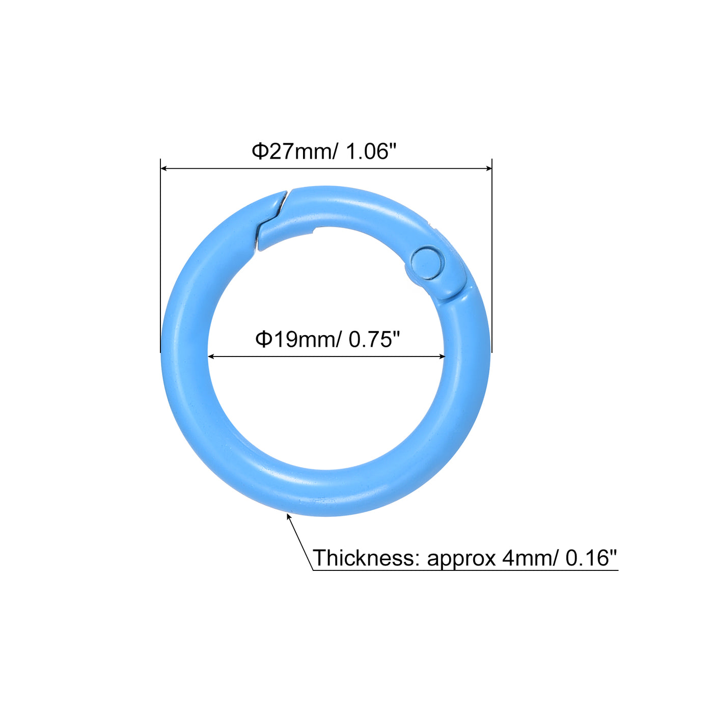 uxcell Uxcell Round Spring O Rings, Trigger Buckle Snap for Bags, Purses, Keyrings