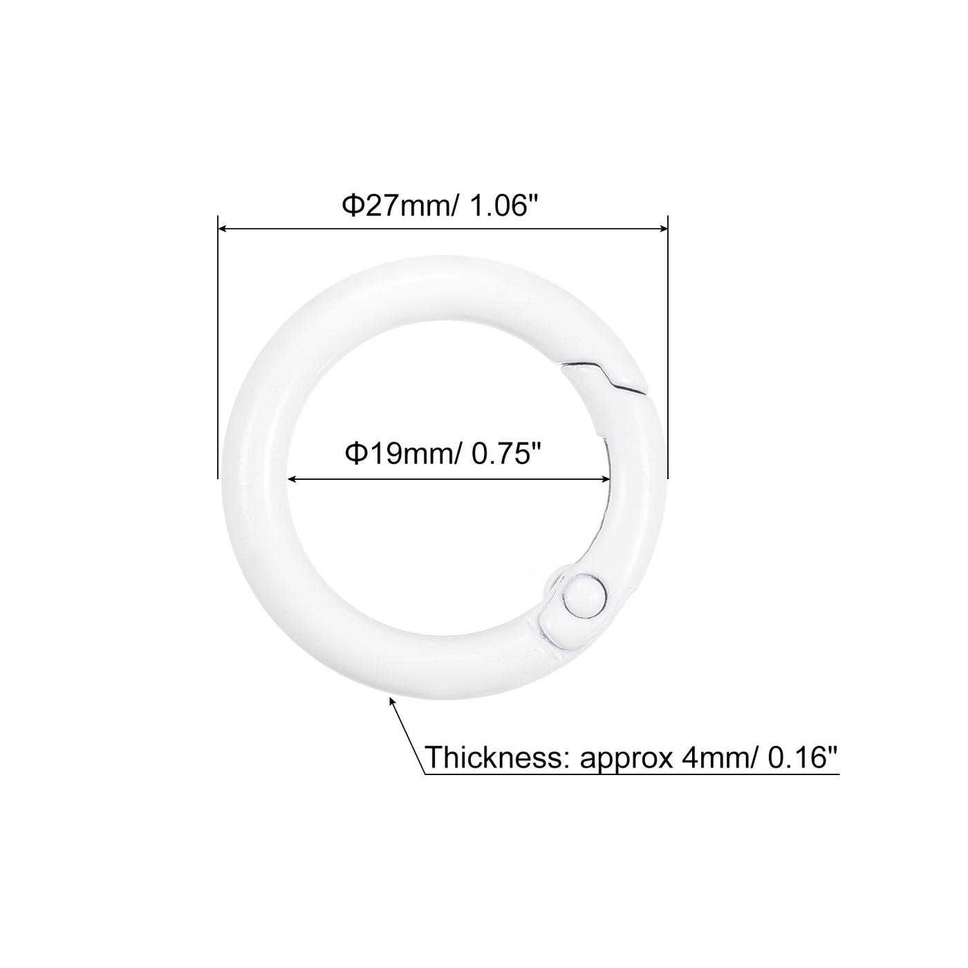 uxcell Uxcell Round Spring O Rings, Trigger Buckle Snap for Bags, Purses, Keyrings