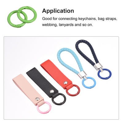 Harfington Uxcell Round Spring O Rings, Trigger Buckle Snap for Bags, Purses, Keyrings