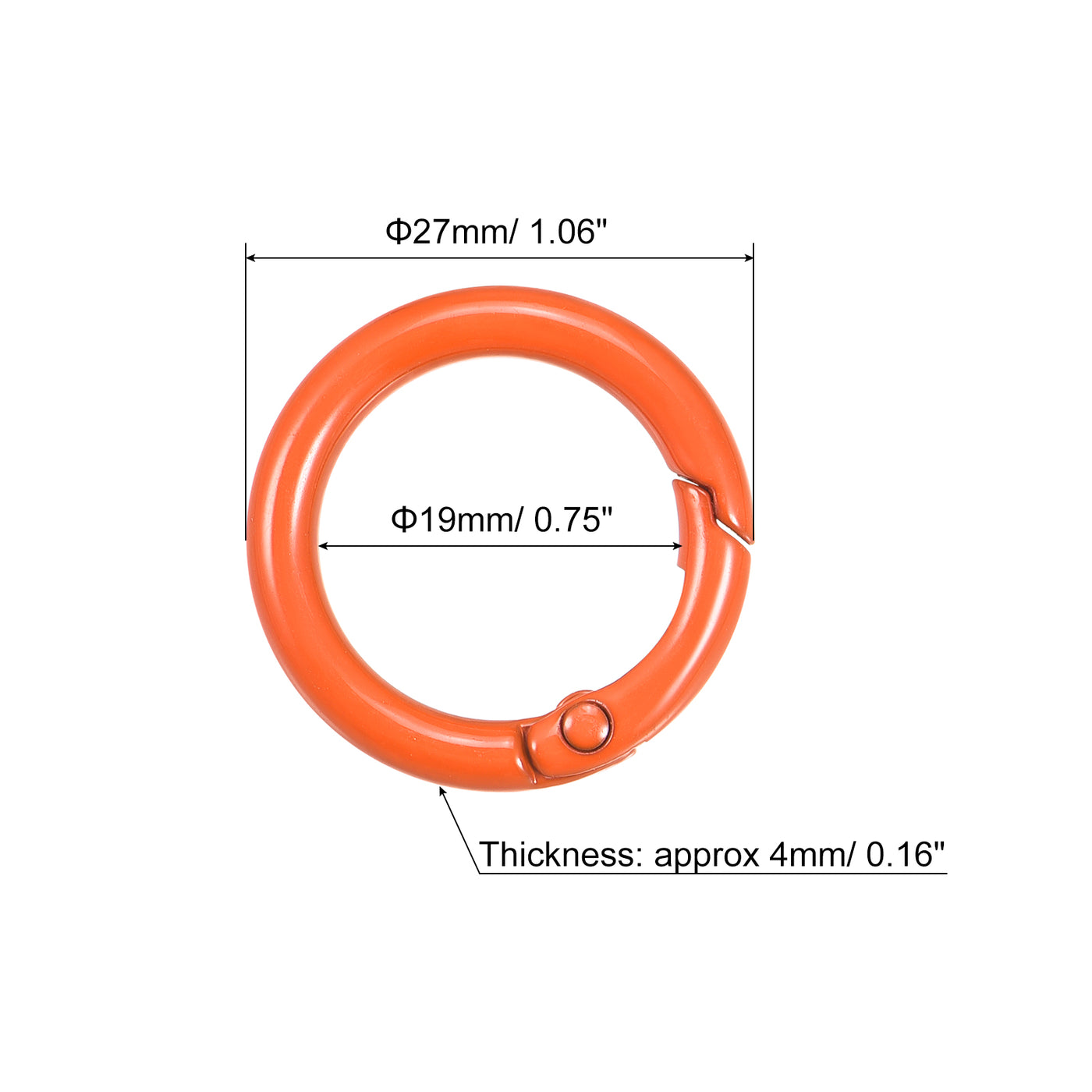 uxcell Uxcell Round Spring O Rings, Trigger Buckle Snap for Bags, Purses, Keyrings