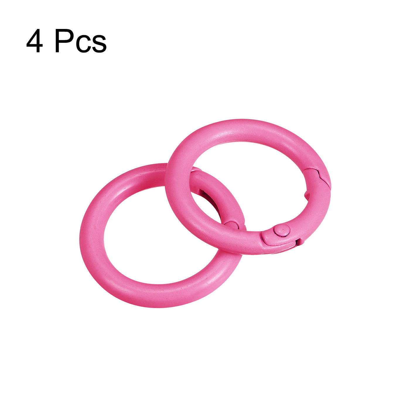 uxcell Uxcell Round Spring O Rings, 27mm/ 1.06" Trigger Buckle Snap for Bags, Purses, Keyrings, Pink, 4Pcs