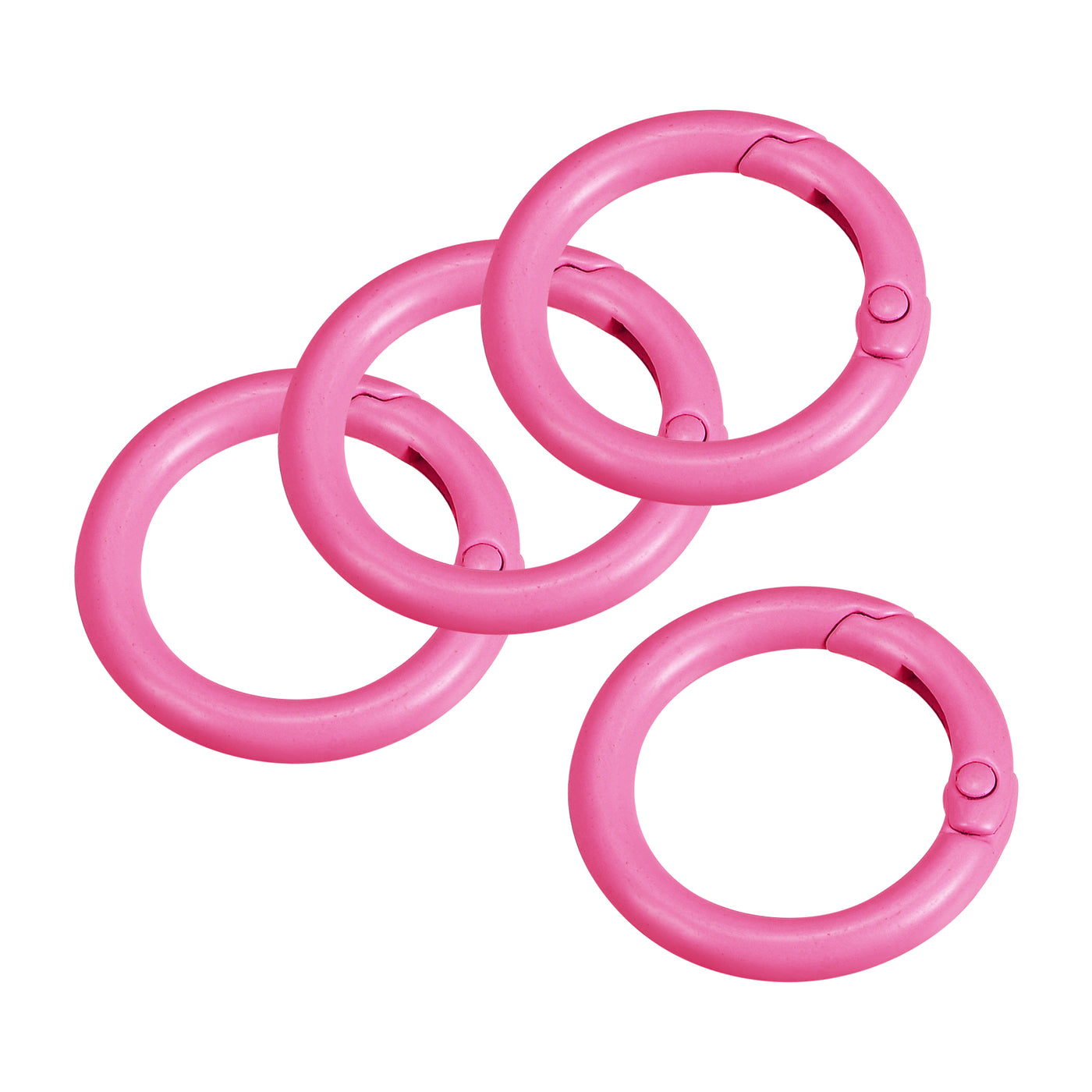 uxcell Uxcell Round Spring O Rings, 27mm/ 1.06" Trigger Buckle Snap for Bags, Purses, Keyrings, Pink, 4Pcs