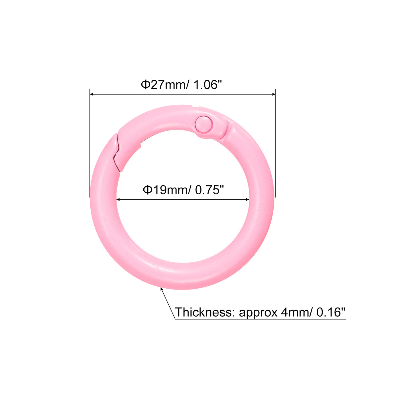 uxcell Uxcell Round Spring O Rings, Trigger Buckle Snap for Bags, Purses, Keyrings