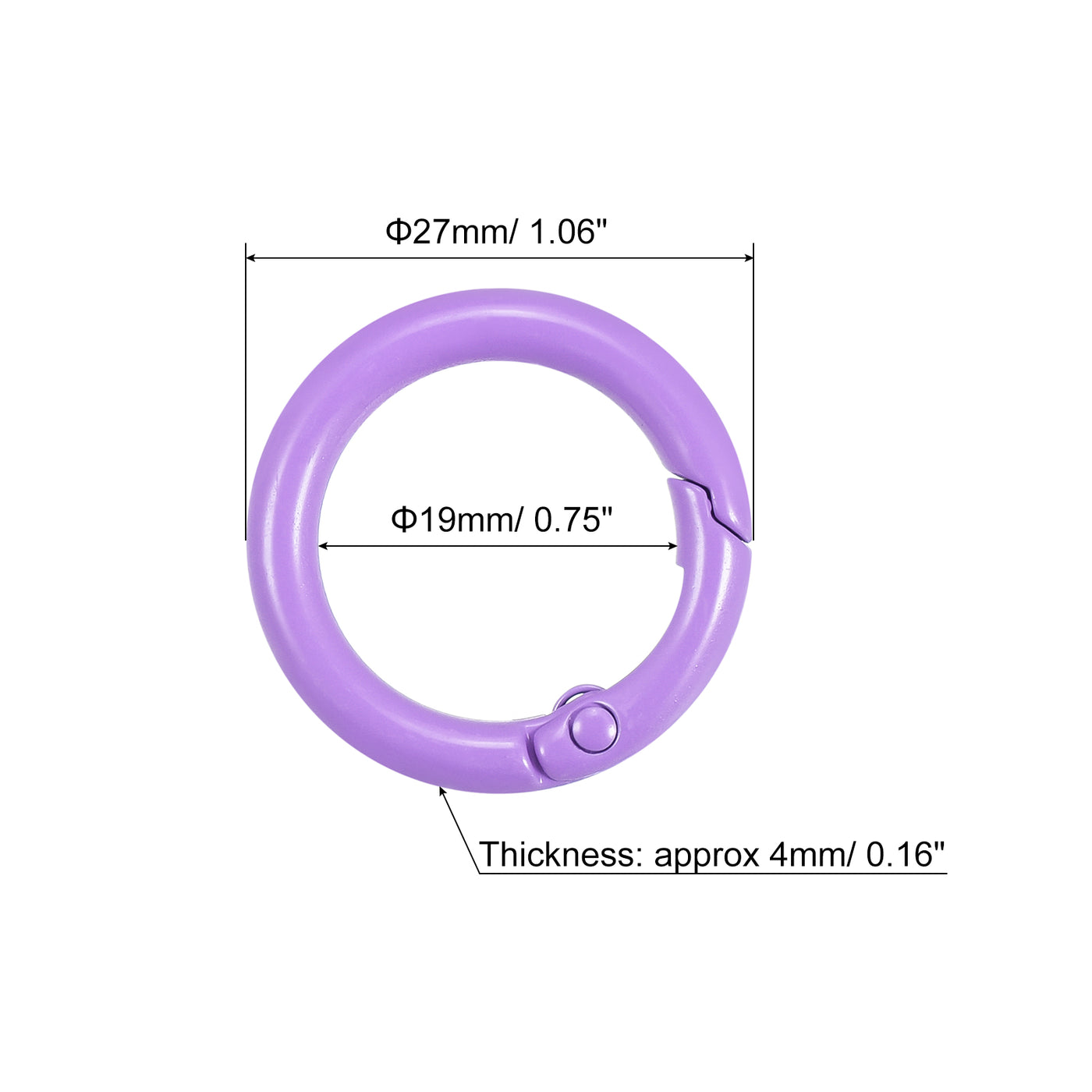 uxcell Uxcell Round Spring O Rings, Trigger Buckle Snap for Bags, Purses, Keyrings