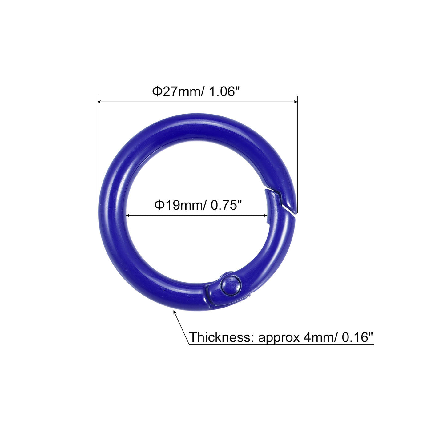 uxcell Uxcell Round Spring O Rings, Trigger Buckle Snap for Bags, Purses, Keyrings