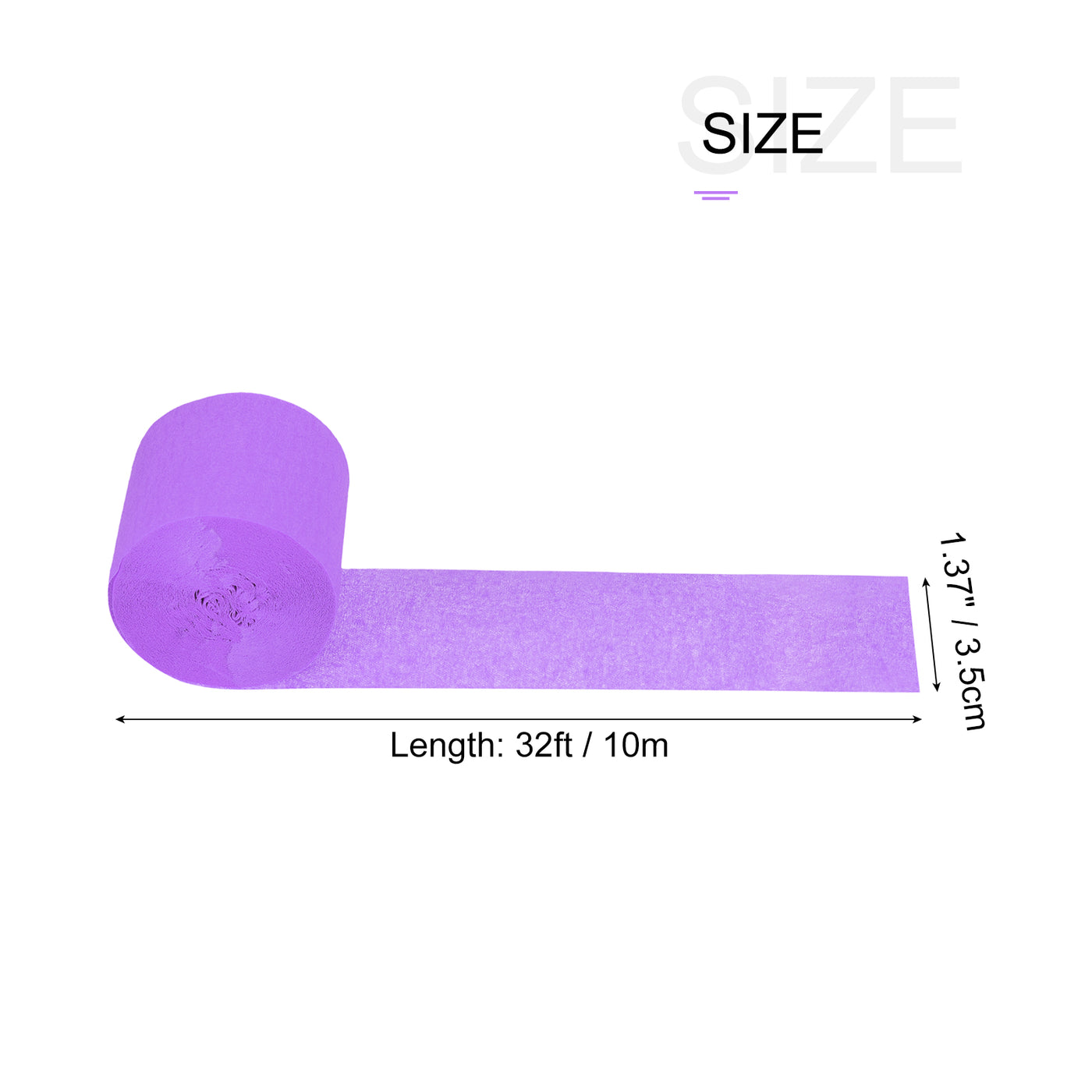 Harfington Crepe Paper Streamer 32ft Long 1.37 Inch Wide, Light Purple Pack of 12