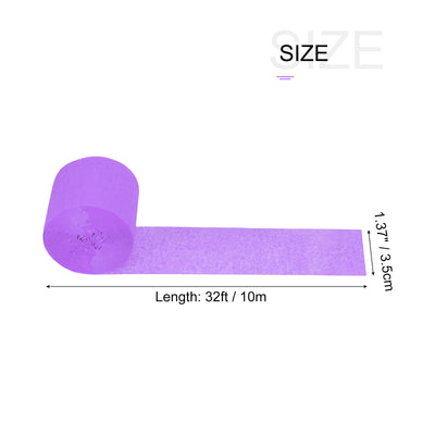 Harfington Crepe Paper Streamer 32ft Long 1.37 Inch Wide, Light Purple Pack of 12