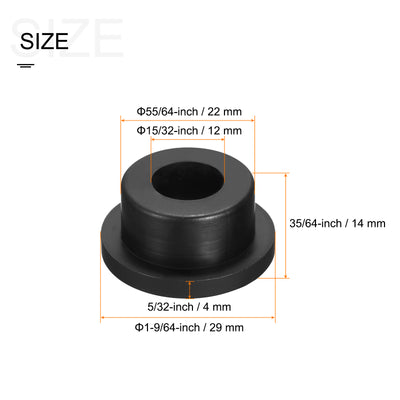 Harfington Rubber Grommet Mount Dia Round T Type for Wire, Pipe Protection