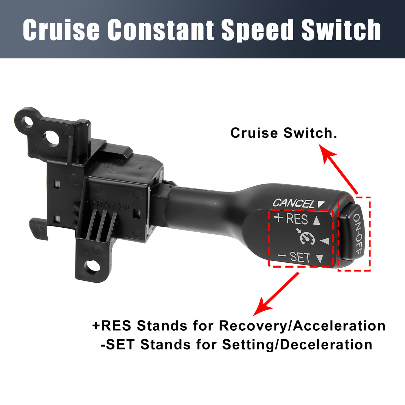 X AUTOHAUX No.84632-34011 Car Cruise Control Switches Steering Wheel Mounted Constant Speed Switch Replacement for Toyota Camry