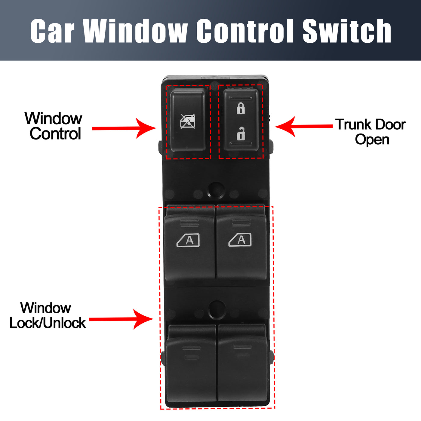 X AUTOHAUX 25401-ZN50C Front Left Drive Side Car Power Window Switch Lift Button Panel Master Control Switch for Nissan Altima 2007-2012