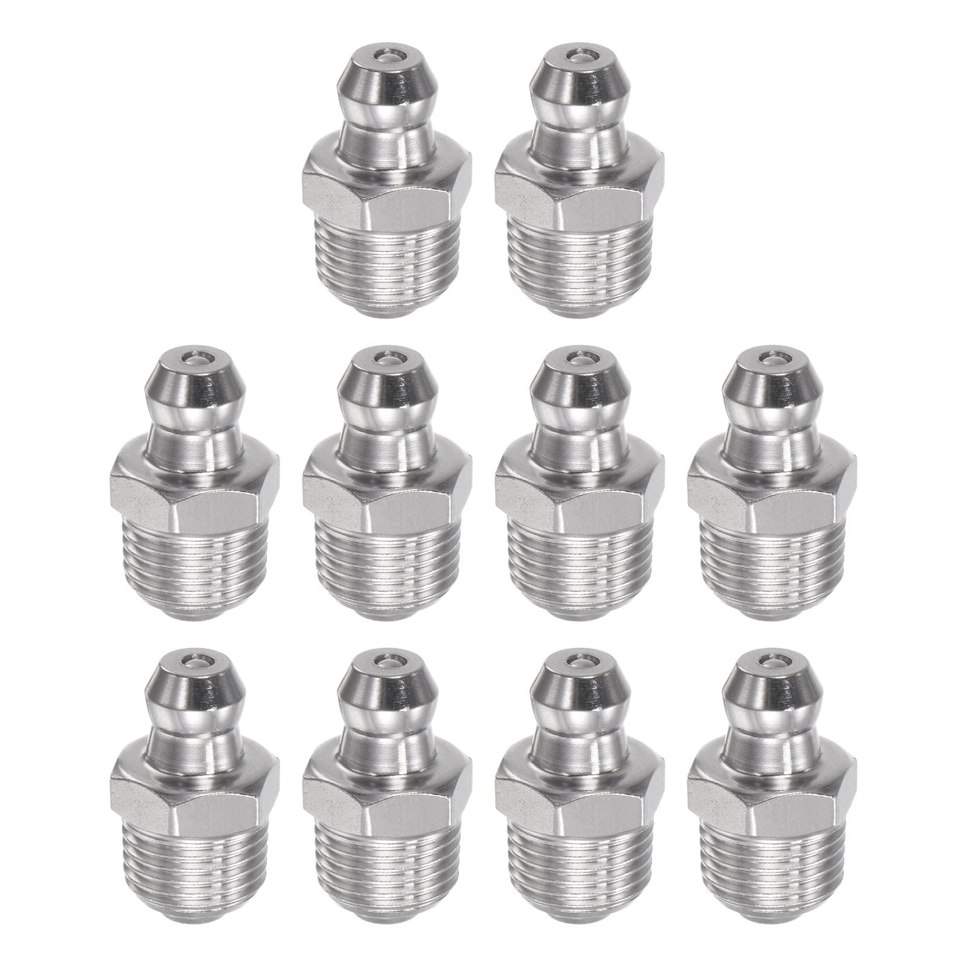 uxcell Uxcell 304 Stainless Steel Straight Hydraulic Grease Fitting 1/8-28inch Thread, 10Pcs