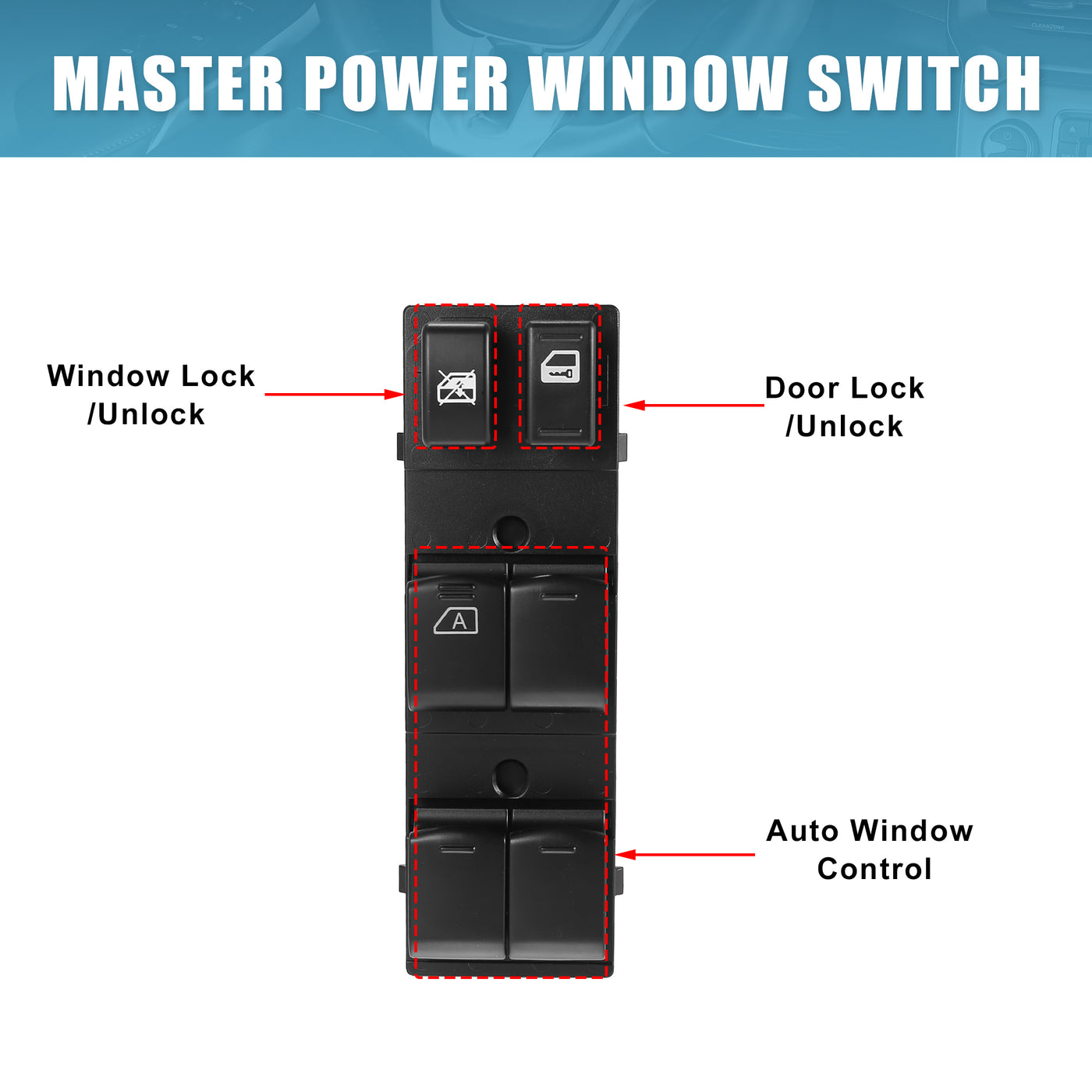 X AUTOHAUX 25401ZN40A Fensterheberschalter Elektrische Fensterheber Schalter für Nissan Altima 2007 2008 2009 2010 2011 2012