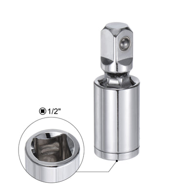 Harfington Uxcell Steckdosen Zubehör-Set 13mm Flache Steckdose 360° Drehbar Schlagschrauber Adapter Gelenke mit 1/2"