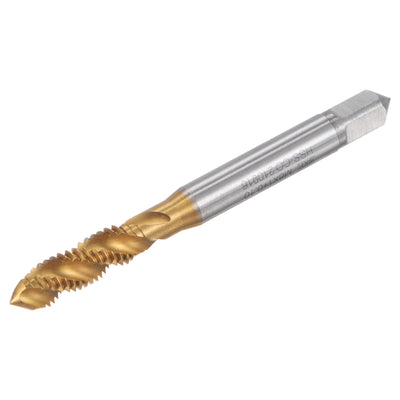 Harfington Uxcell M6 x 1 + 0.1 High Speed Steel Titanium Coated Machine Spiral Flute Taps