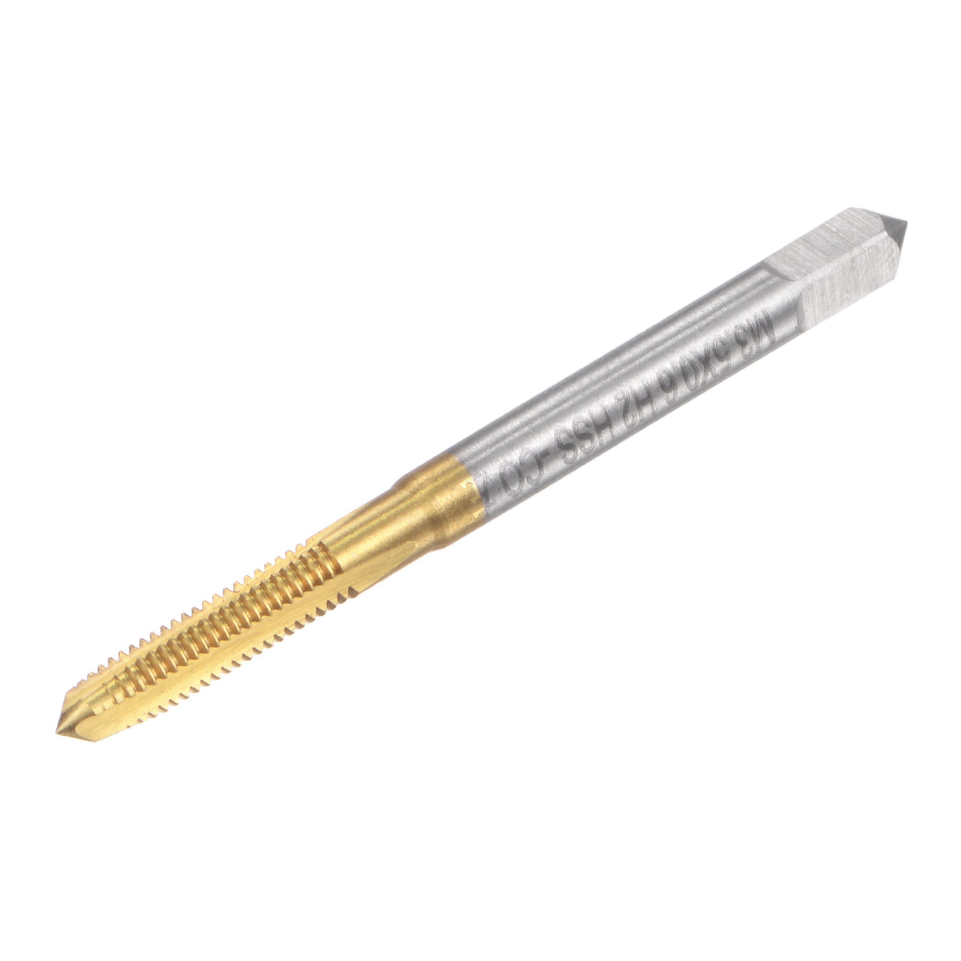 uxcell Uxcell M3.5 x 0.6 Left Hand Titanium Coated High Speed Steel Machine Straight Flute Tap