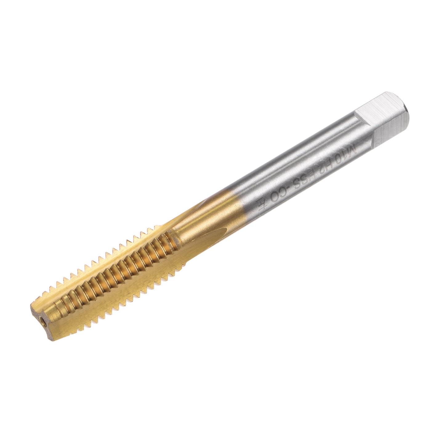 uxcell Uxcell M10 x 1.5 Left Hand Titanium Coated High Speed Steel Machine Straight Flute Tap