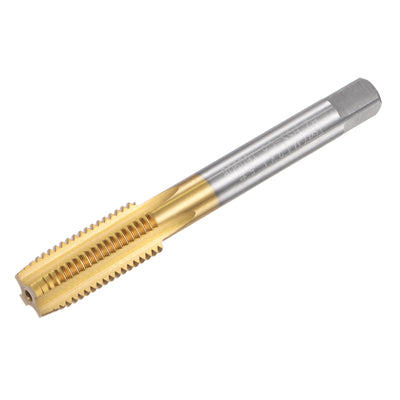 Harfington Uxcell M12 x 1.5 Left Hand Titanium Coated High Speed Steel Machine Straight Flute Tap