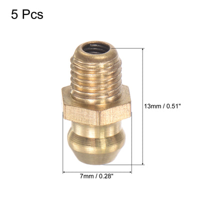 Harfington Uxcell Brass Straight Hydraulic Grease Fitting Accessories M6 x 0.75mm Thread, 5Pcs