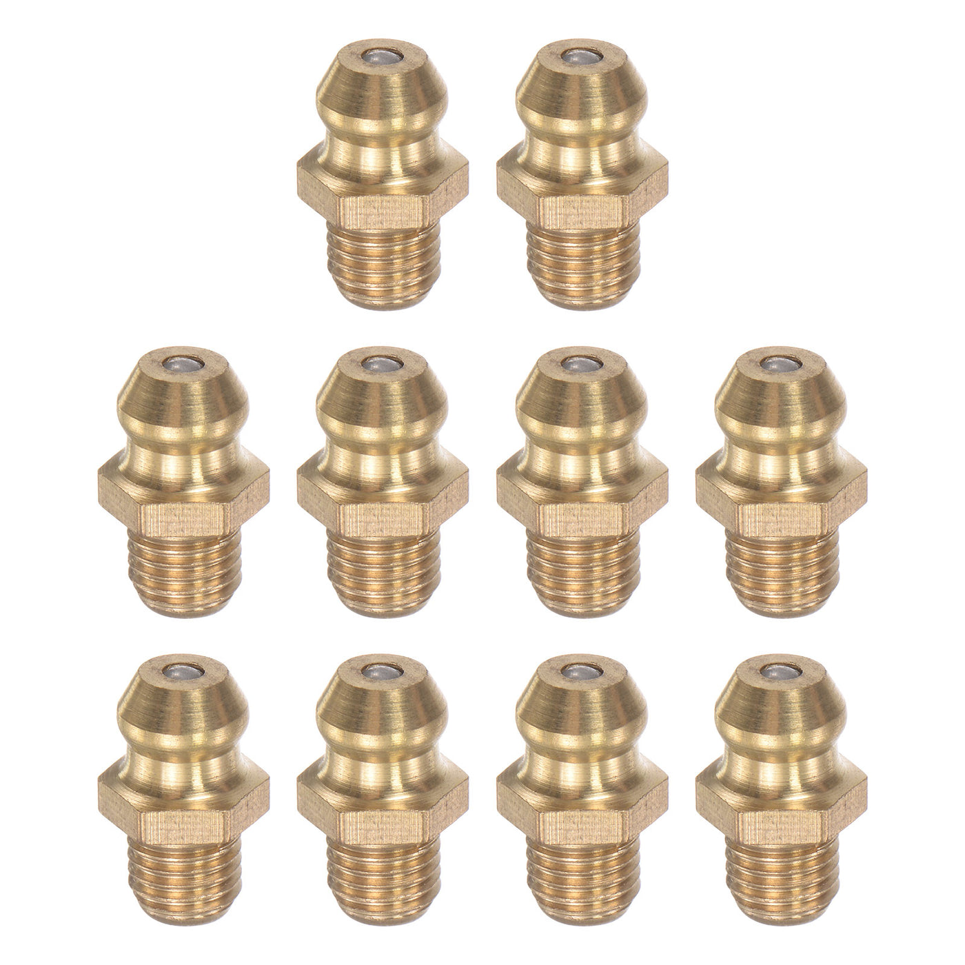 uxcell Uxcell Brass Straight Hydraulic Grease Fitting Accessories M6 x 0.75mm Thread, 10Pcs