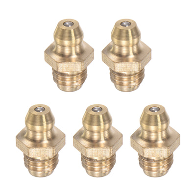 Harfington Uxcell Brass Straight Hydraulic Grease Fitting Accessories M8 x 1.25mm Thread, 5Pcs