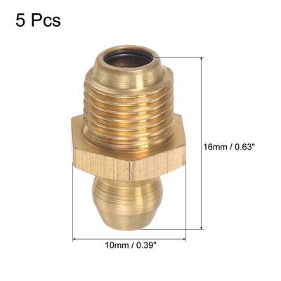 Harfington Uxcell Brass Hydraulic Grease Fitting Assortment 5/16"-32 Thread 10mm Width, 5Pcs