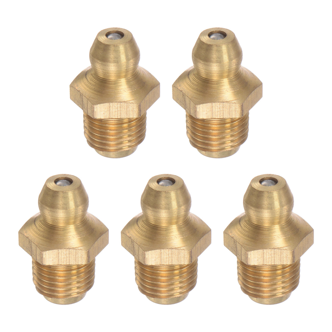 uxcell Uxcell Brass Hydraulic Grease Fitting Assortment 5/16"-32 Thread 10mm Width, 5Pcs