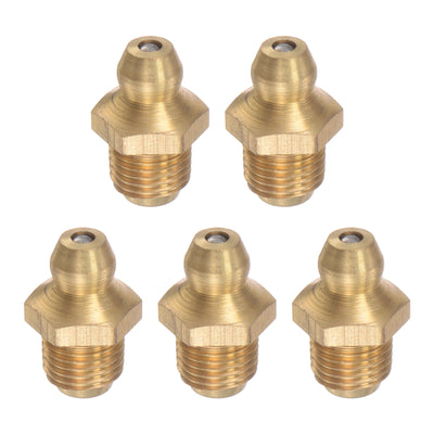 uxcell Uxcell Brass Hydraulic Grease Fitting Assortment 5/16"-32 Thread 10mm Width, 5Pcs