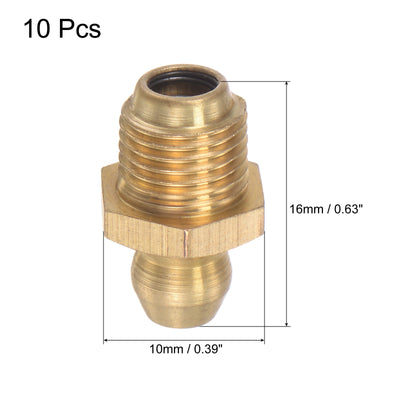 Harfington Uxcell Brass Hydraulic Grease Fitting Assortment 5/16"-32 Thread 10mm Width, 10Pcs