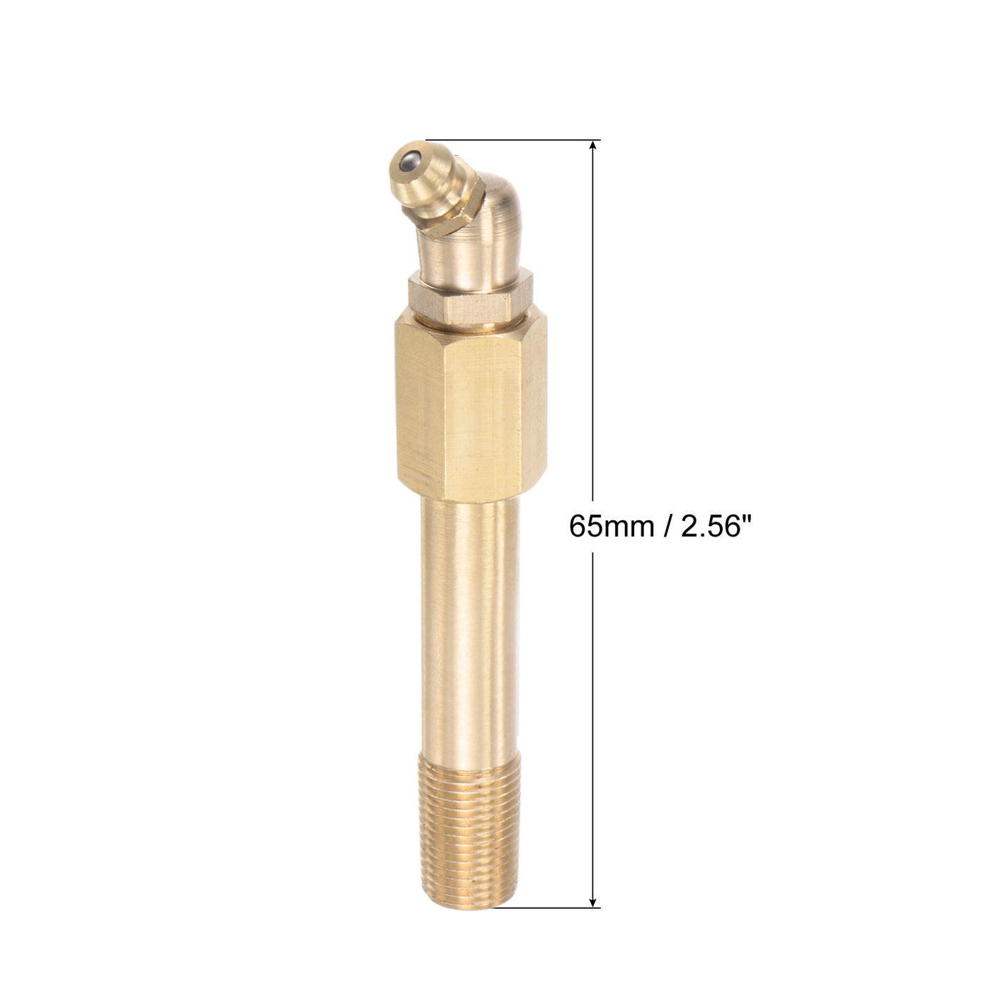 uxcell Uxcell Brass Straight Hydraulic Grease Fitting G1/8 Thread 65mm Length