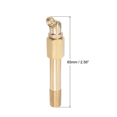 Harfington Uxcell Brass Straight Hydraulic Grease Fitting G1/8 Thread 65mm Length